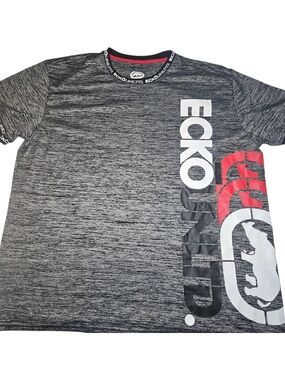 Ecko Unlimited Men's Heather Gray Tee with Red and White Logo 2XL